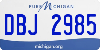 MI license plate DBJ2985