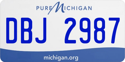 MI license plate DBJ2987