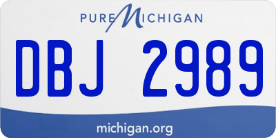 MI license plate DBJ2989