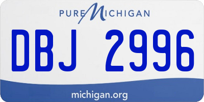 MI license plate DBJ2996