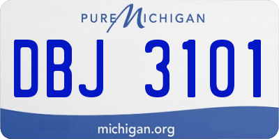 MI license plate DBJ3101