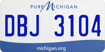 MI license plate DBJ3104