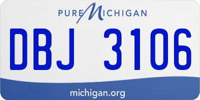 MI license plate DBJ3106
