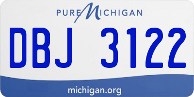 MI license plate DBJ3122