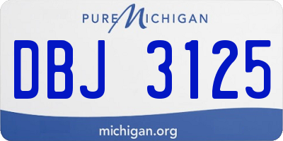 MI license plate DBJ3125