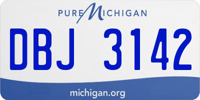 MI license plate DBJ3142