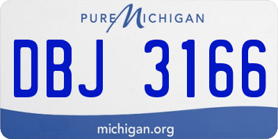 MI license plate DBJ3166