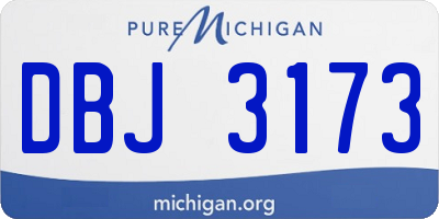 MI license plate DBJ3173