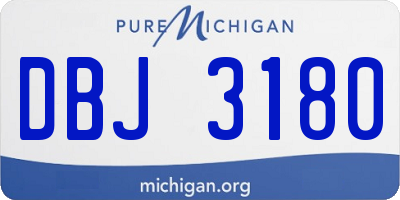 MI license plate DBJ3180