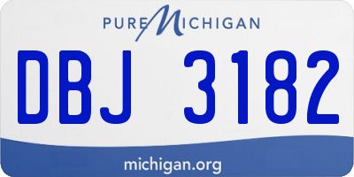 MI license plate DBJ3182