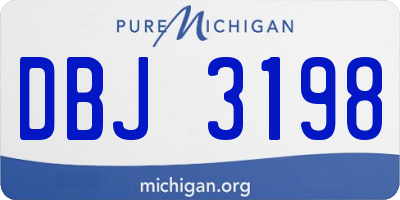 MI license plate DBJ3198