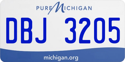 MI license plate DBJ3205