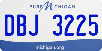 MI license plate DBJ3225