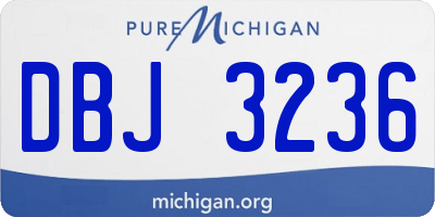 MI license plate DBJ3236