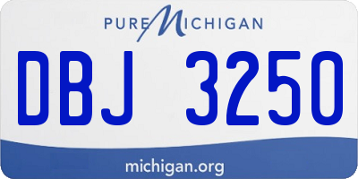 MI license plate DBJ3250