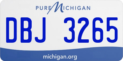 MI license plate DBJ3265