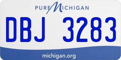 MI license plate DBJ3283