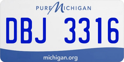 MI license plate DBJ3316