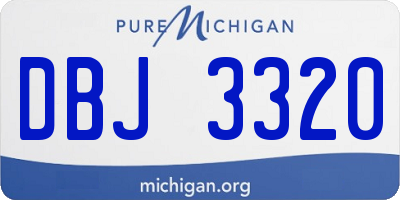 MI license plate DBJ3320