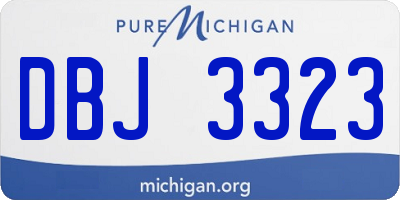 MI license plate DBJ3323