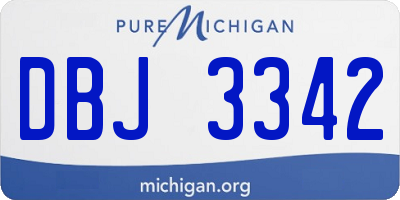 MI license plate DBJ3342