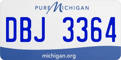 MI license plate DBJ3364