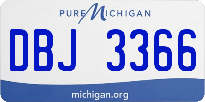 MI license plate DBJ3366