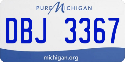 MI license plate DBJ3367