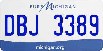 MI license plate DBJ3389