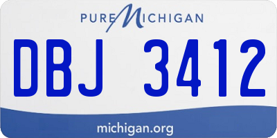 MI license plate DBJ3412