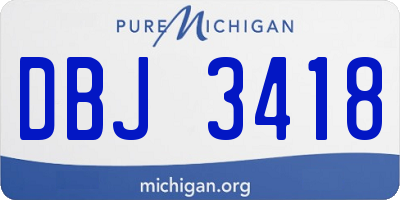MI license plate DBJ3418