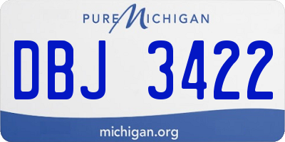 MI license plate DBJ3422