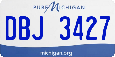 MI license plate DBJ3427