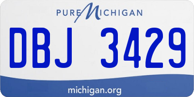 MI license plate DBJ3429
