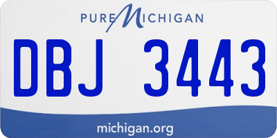 MI license plate DBJ3443