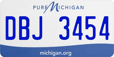 MI license plate DBJ3454