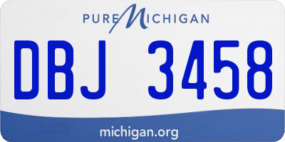 MI license plate DBJ3458