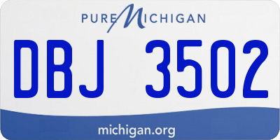 MI license plate DBJ3502
