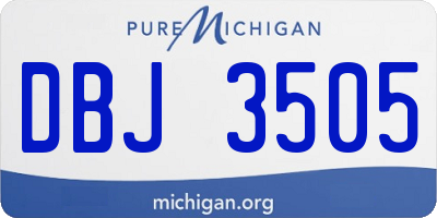 MI license plate DBJ3505