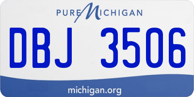 MI license plate DBJ3506
