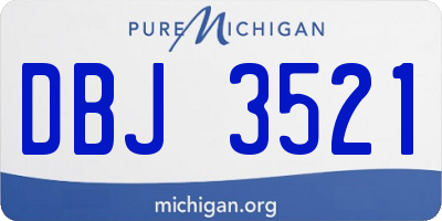 MI license plate DBJ3521