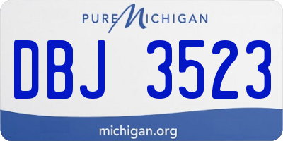 MI license plate DBJ3523