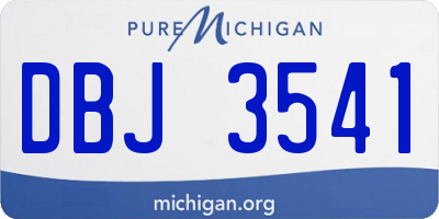 MI license plate DBJ3541
