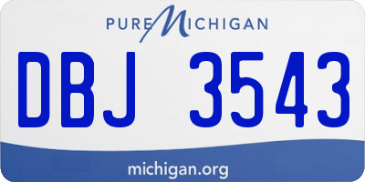 MI license plate DBJ3543