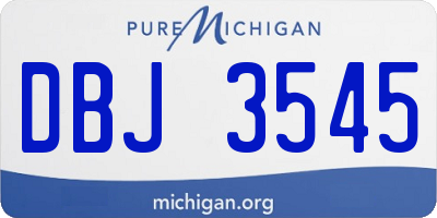 MI license plate DBJ3545