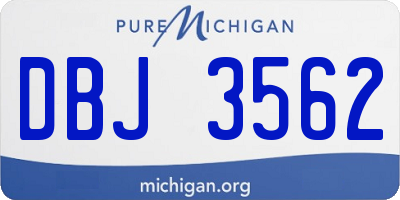 MI license plate DBJ3562