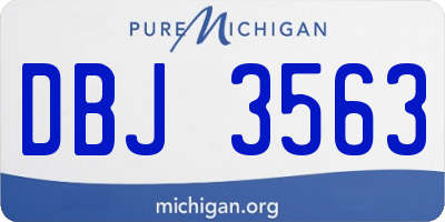 MI license plate DBJ3563