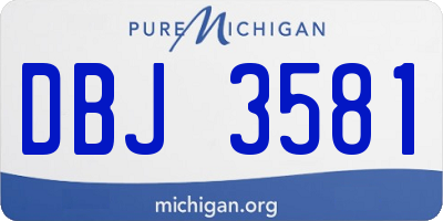 MI license plate DBJ3581