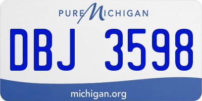 MI license plate DBJ3598