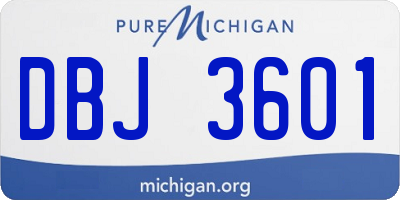 MI license plate DBJ3601